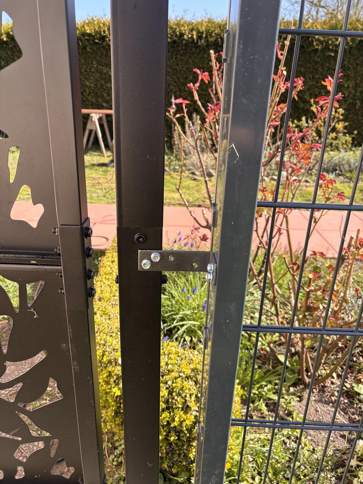 vidaXL Heim & Garten Gartentor 100x175cm Schwarz Stahl
