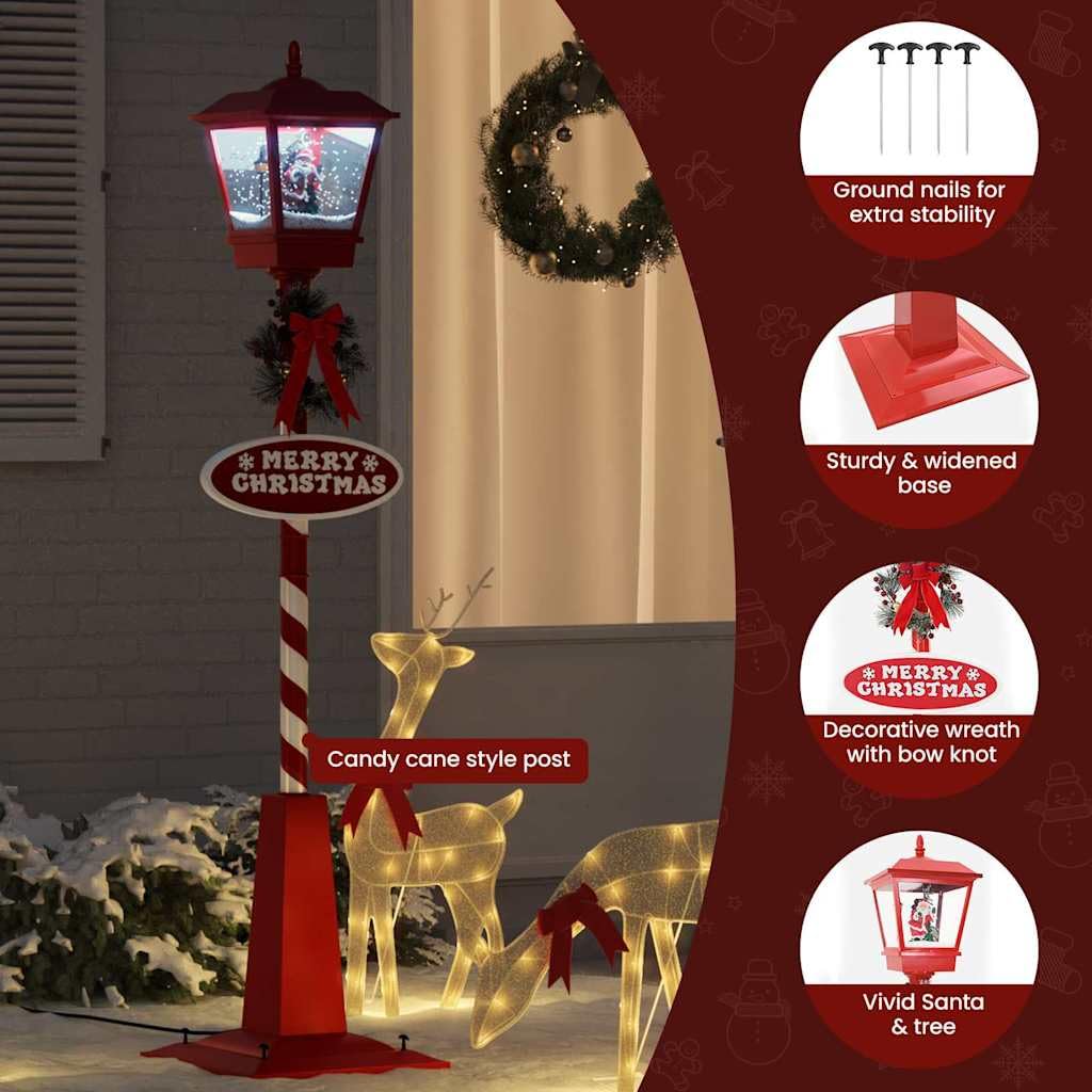 vidaXL Weihnachtsstraßenlampe Laterne Rot 180 cm LED