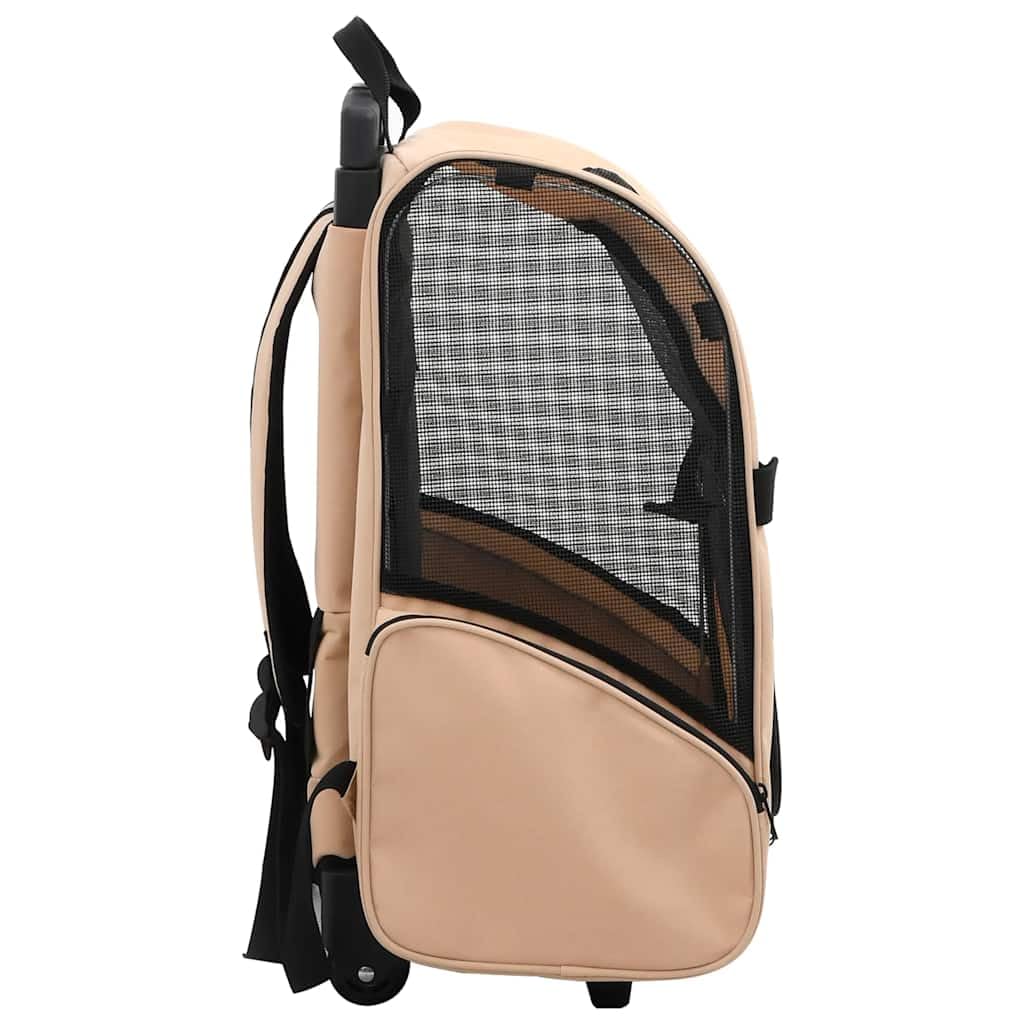 vidaXL Hundetrolley Transporttasche Sandfarbe Faltbar Rucksack