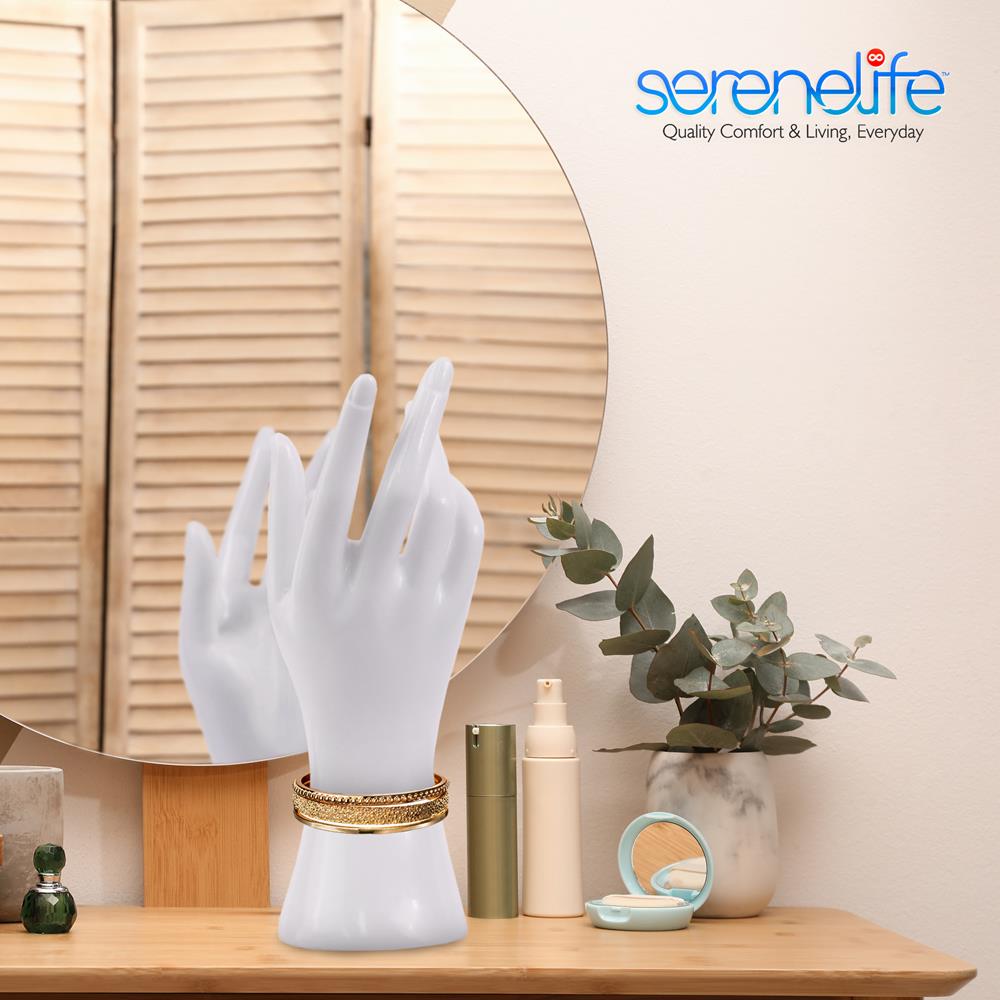 Serenelife Hand Schmuckständer Weiß für Ringe 1 Stück