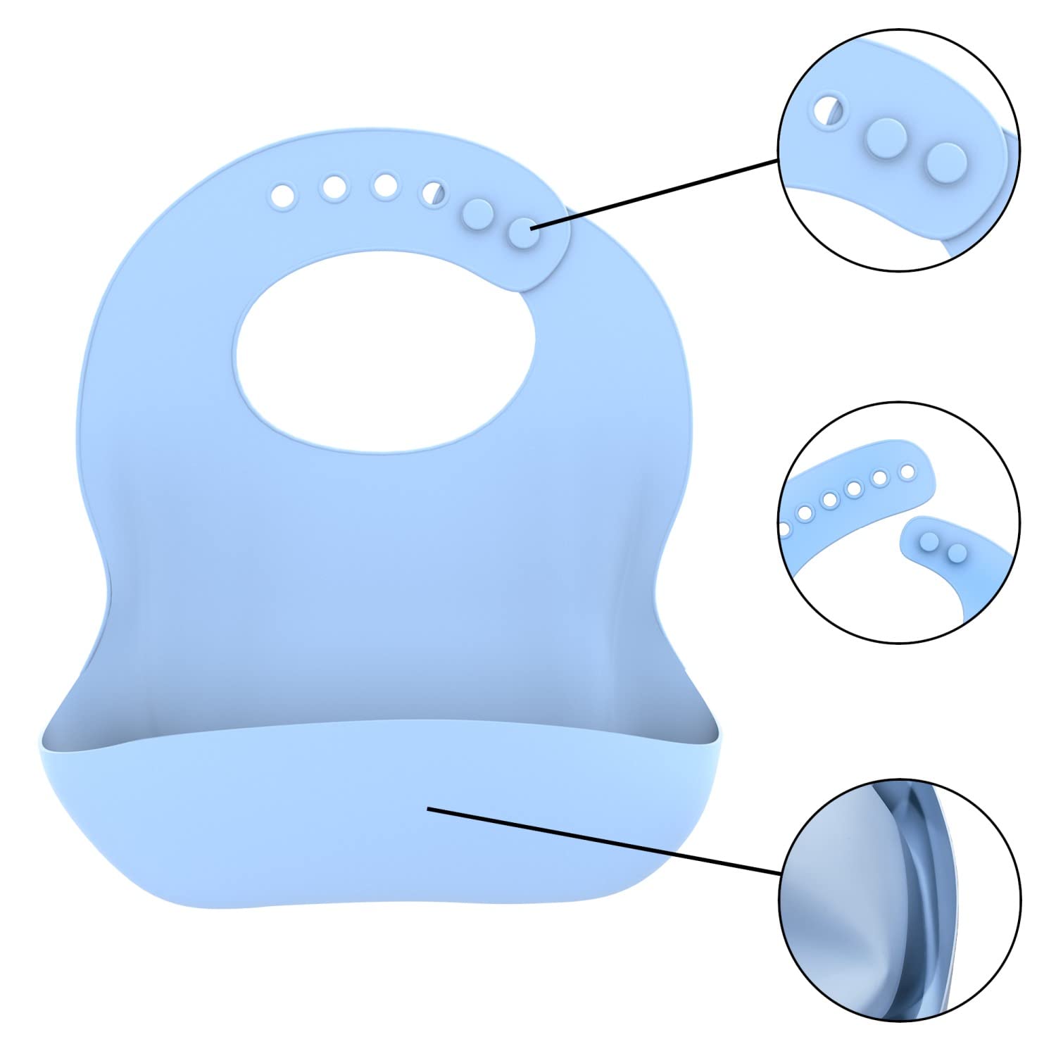 Intirilife Baby Lätzchen Blau Kinder Esslätzchen
