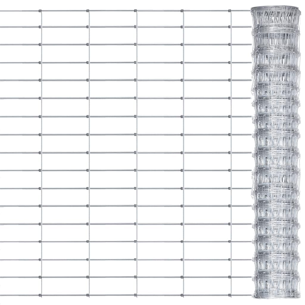 vidaXL Gartenzaun Verzinkt Stahl Silber 50x0,8m