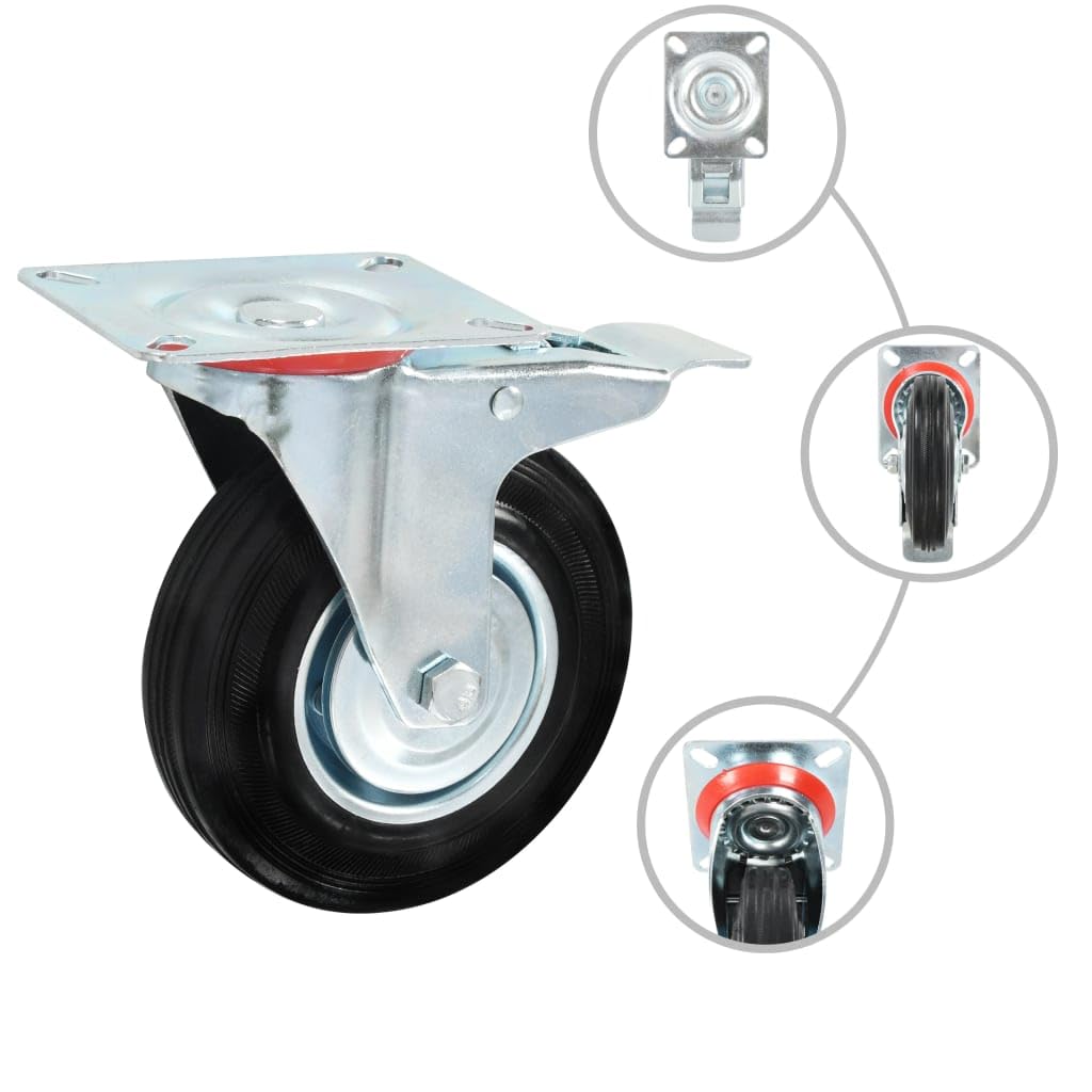 vidaXL Lenkrollen 125 mm Möbelrollen 4 Stück Gummi