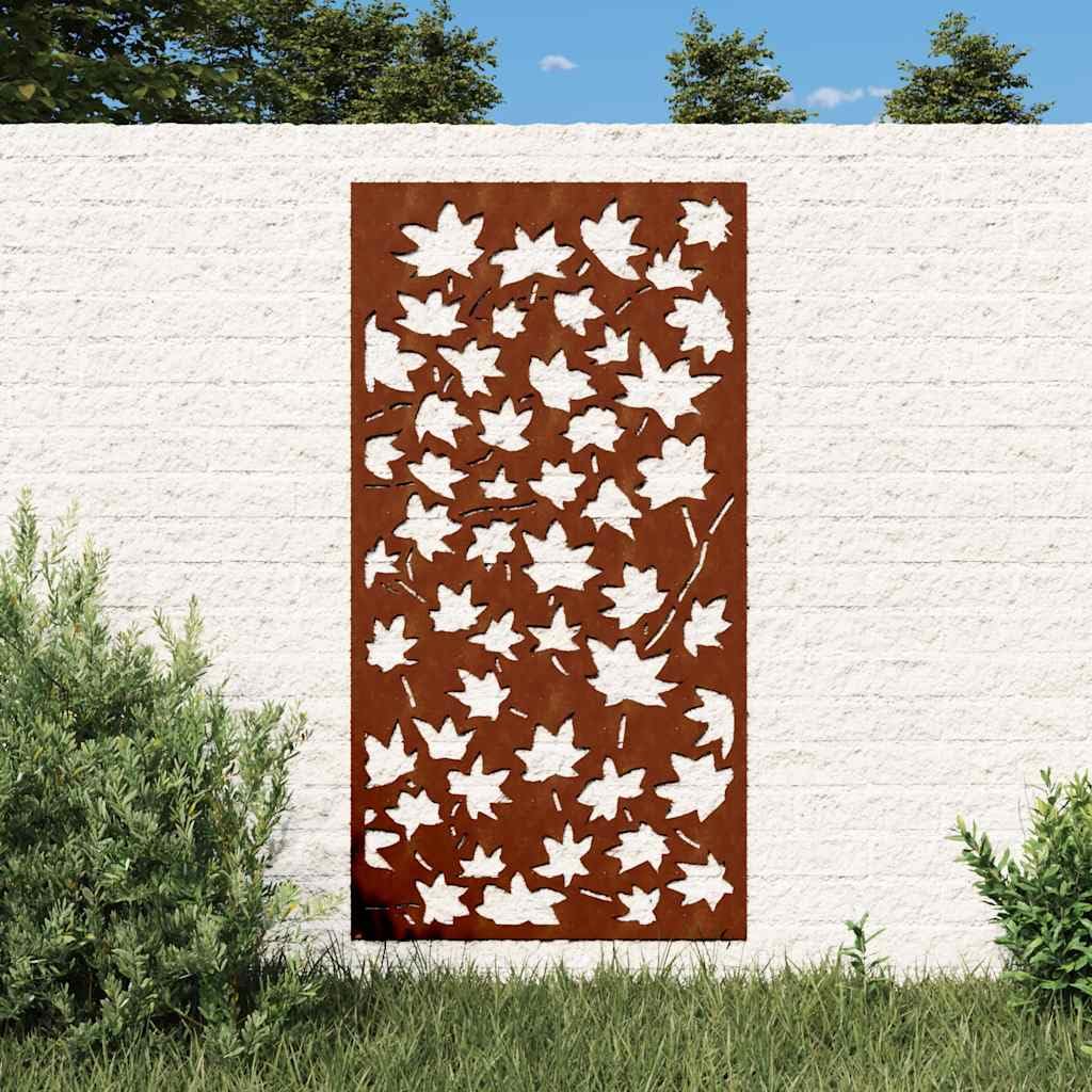 vidaXL Garten Wanddeko 105x55 cm Ahornblatt Cortenstahl
