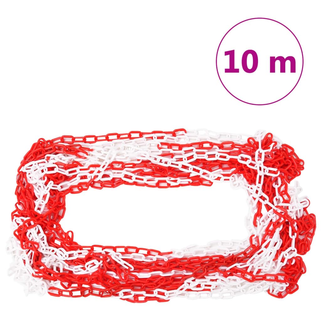 vidaXL Leitkegel Set Pylonen rot-weiß mit 10 m Kette