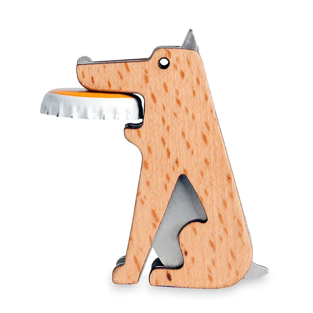 Kikkerland Kitchen Fetch Flaschenöffner Hund Holz