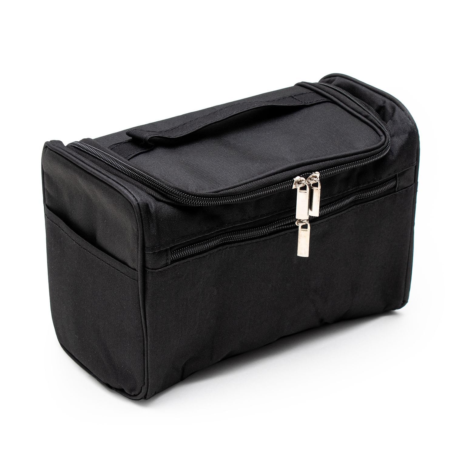 Intirilife Kosmetiktasche Schwarz 26x14x17 Polyester mit Griff