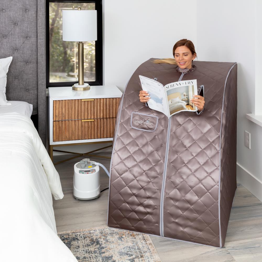 Serenelife Massage Sauna Kompakt Dampfsauna mit Stuhl