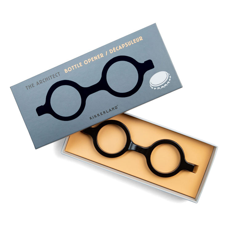 Kikkerland Kitchen Architect Flaschenöffner Zinklegierung Brille