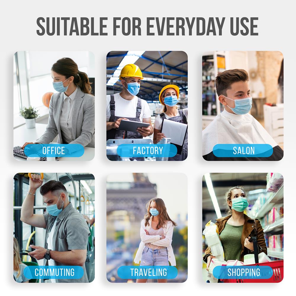 Serenelife Health 100 Einwegmasken 3-lagig atmungsaktiv