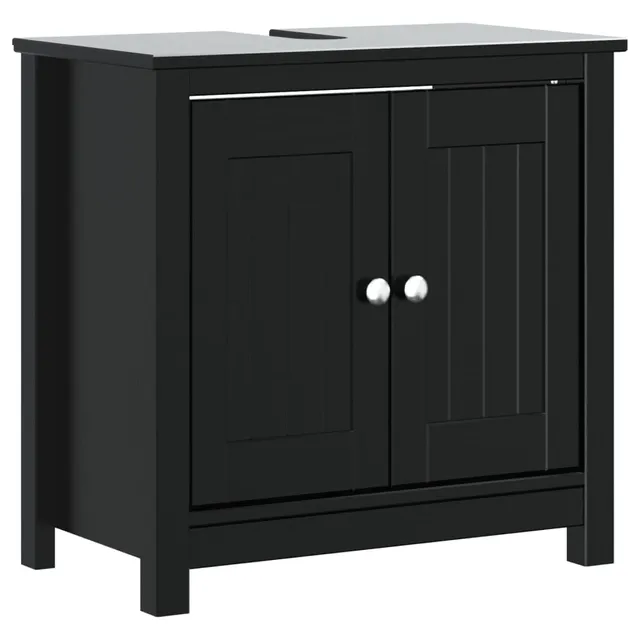 vidaXL Berg Waschbeckenunterschrank Schwarz 60x34x59 Holz