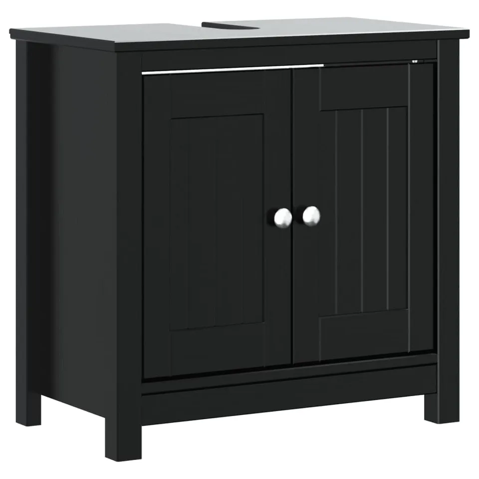 vidaXL Berg Waschbeckenunterschrank Schwarz 60x34x59 Holz