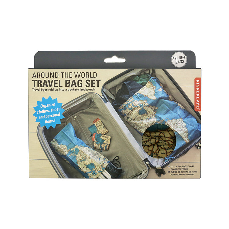 Kikkerland On-The-Go Reisetaschen 4er Set Around the World