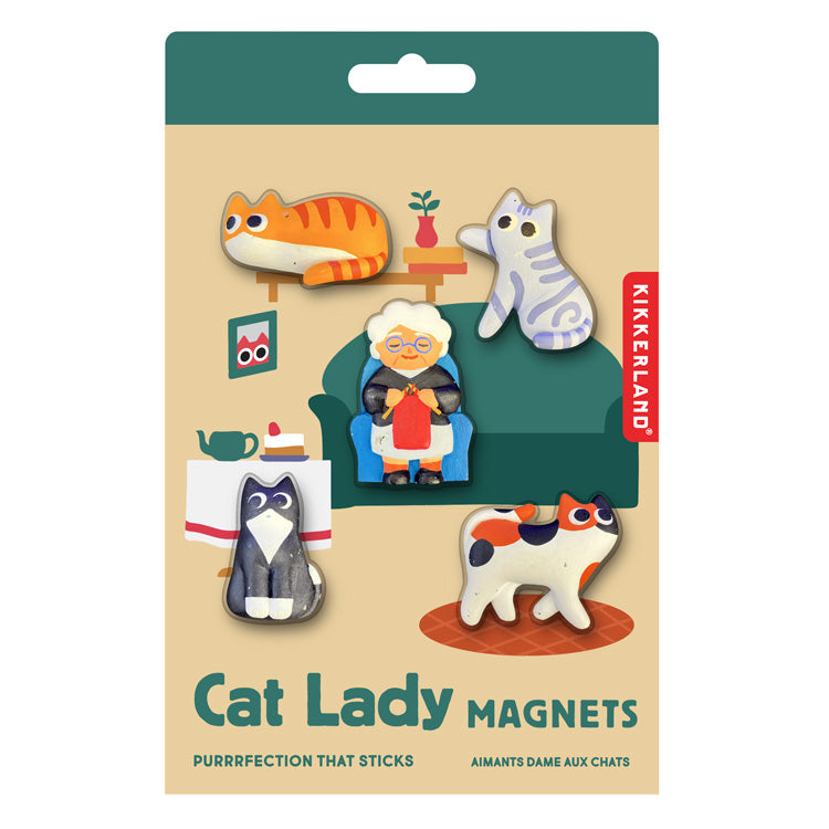 Kikkerland Home Cat Lady Magnete 5er Set Katzenmotiv