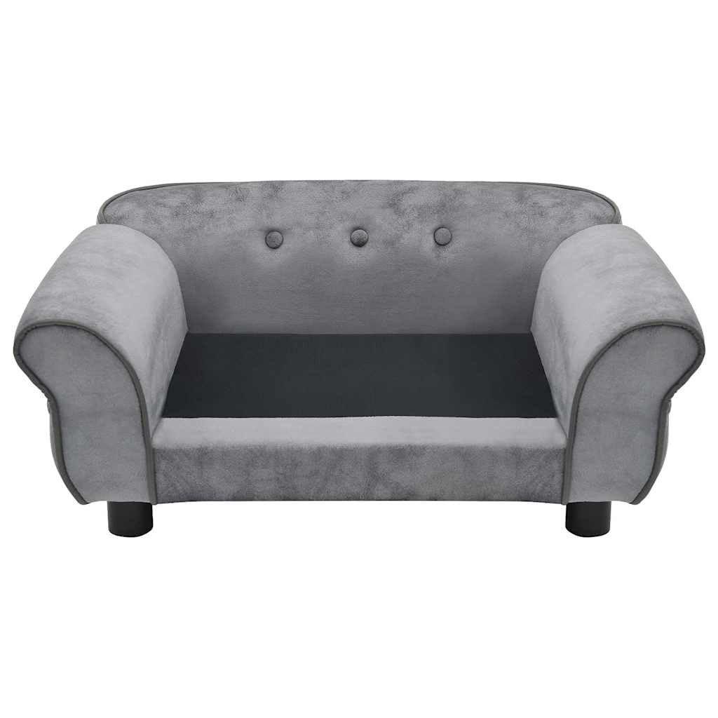 vidaXL Hundesofa Grau Plüsch 72x45x30cm Haustiersofa