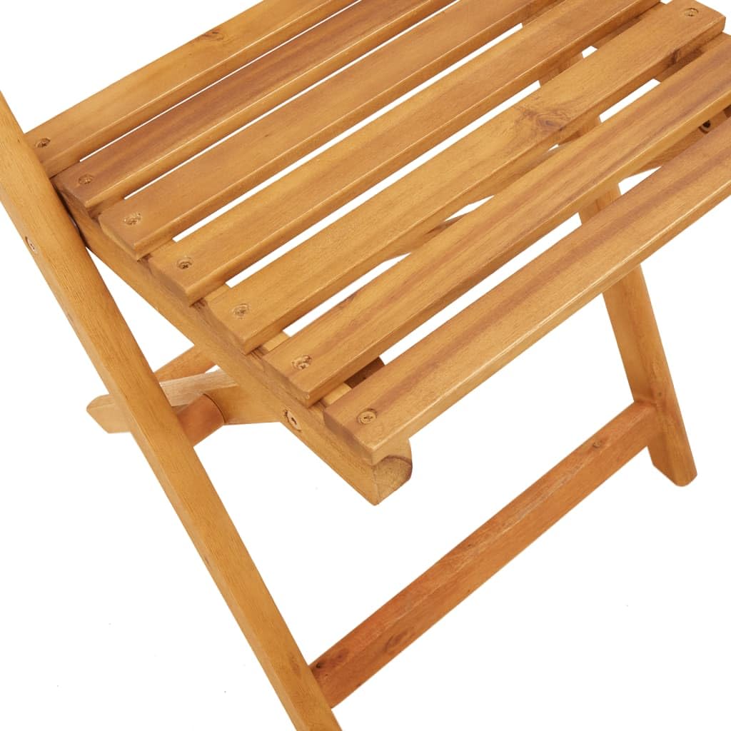 vidaXL Bistro-Set Cremeweiß 3-tlg Akazie klappbar