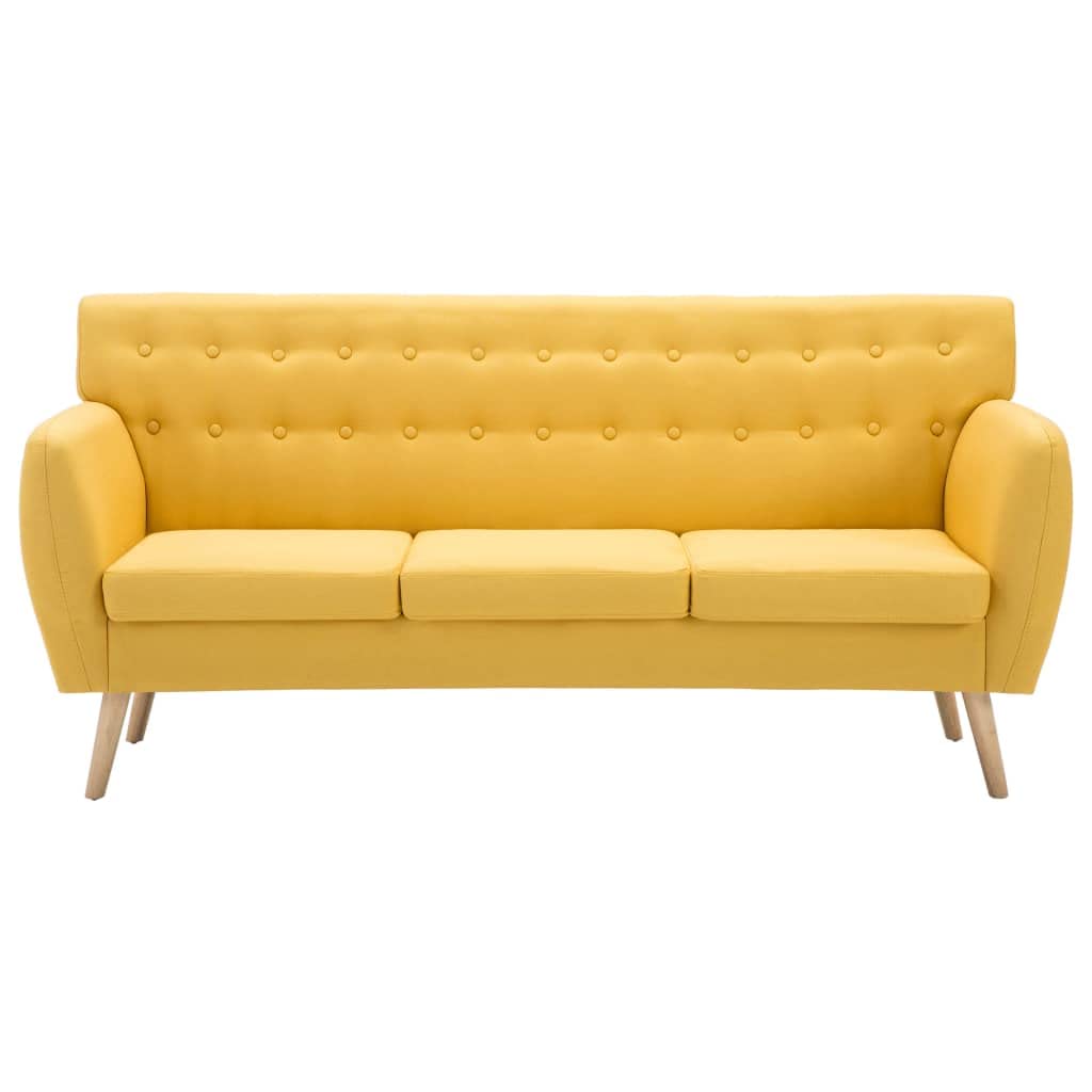 vidaXL Möbel 3-Sitzer-Sofa Stoff Gelb 172 cm