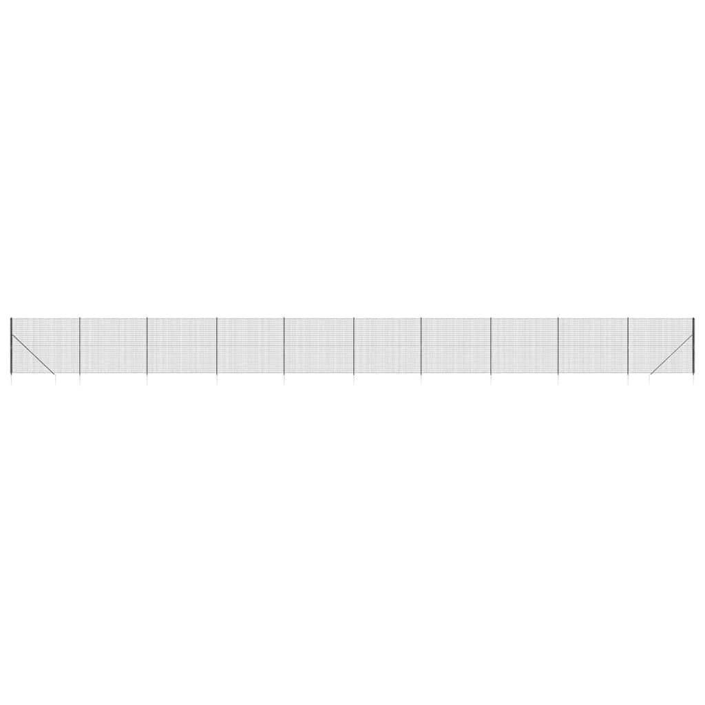 vidaXL Maschendrahtzaun 0,8x25m Anthrazit mit Bodenhülsen