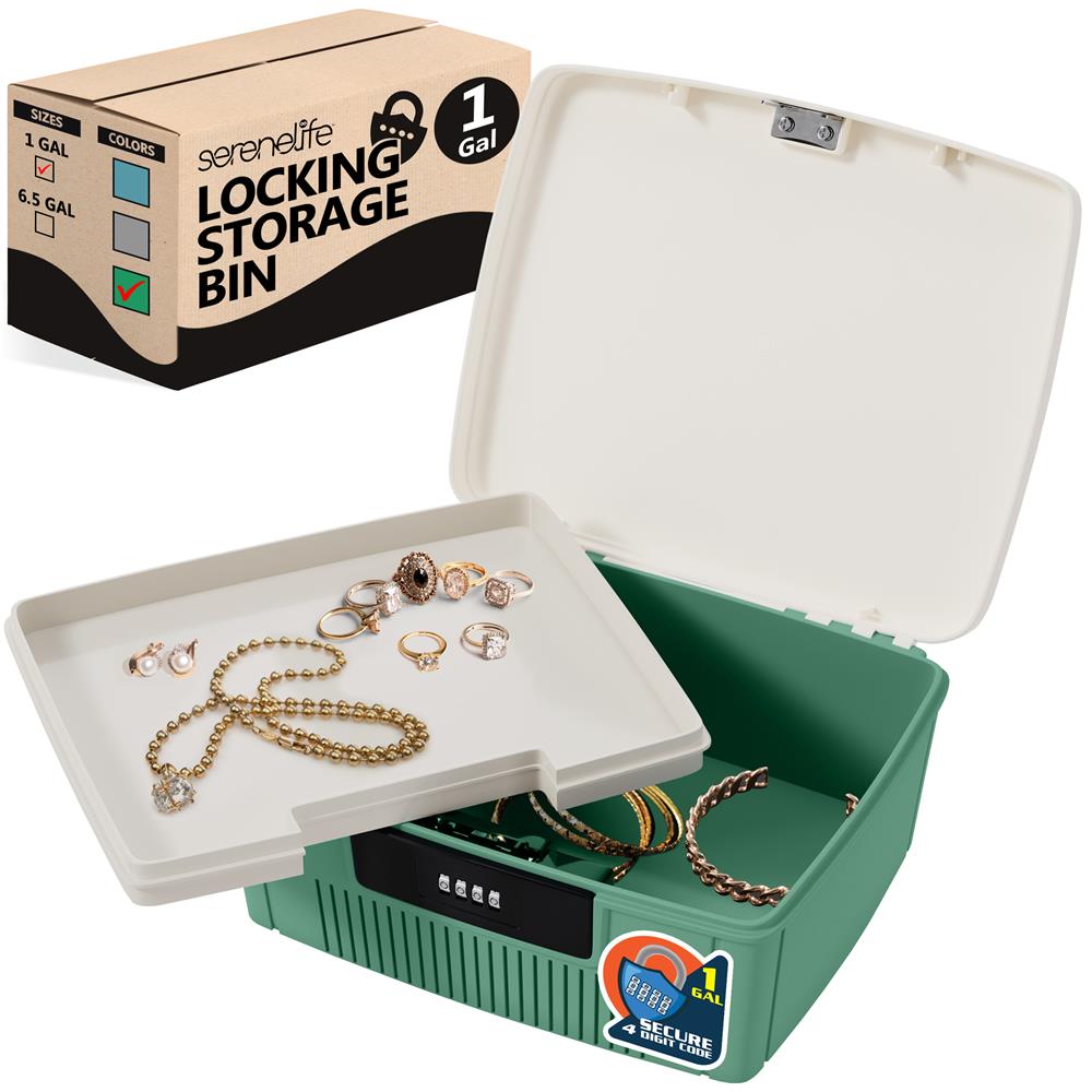 Serenelife Storage Aufbewahrungsbox 4L grün Zahlenschloss