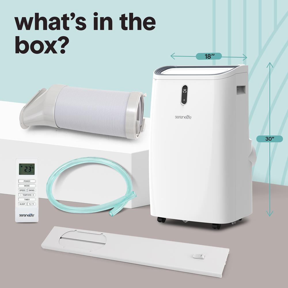 Serenelife Portable AC 14000 BTU Klimagerät Weiß mit Entfeuchter