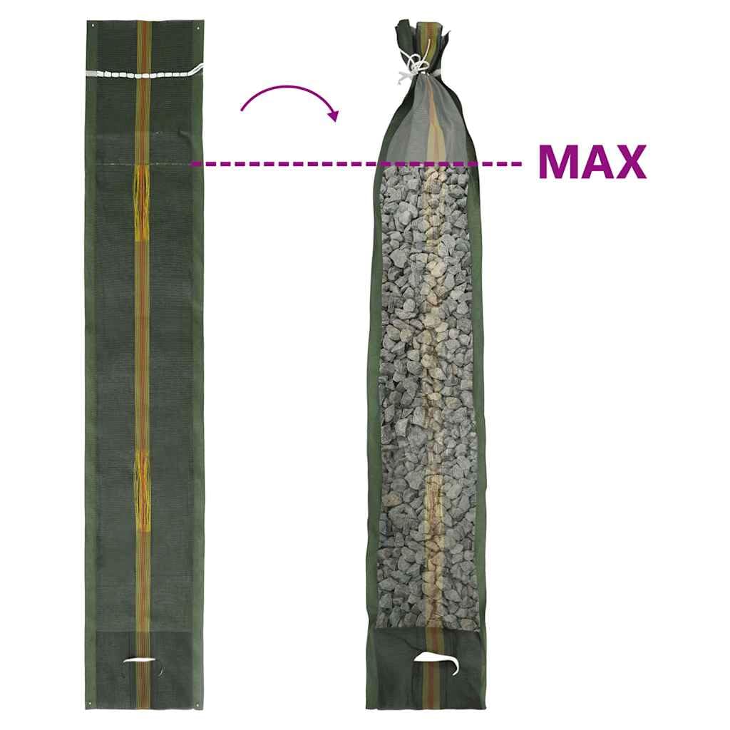 vidaXL Heim & Garten Sandsäcke 103x25 cm HDPE dunkelgrün 50 Stk.