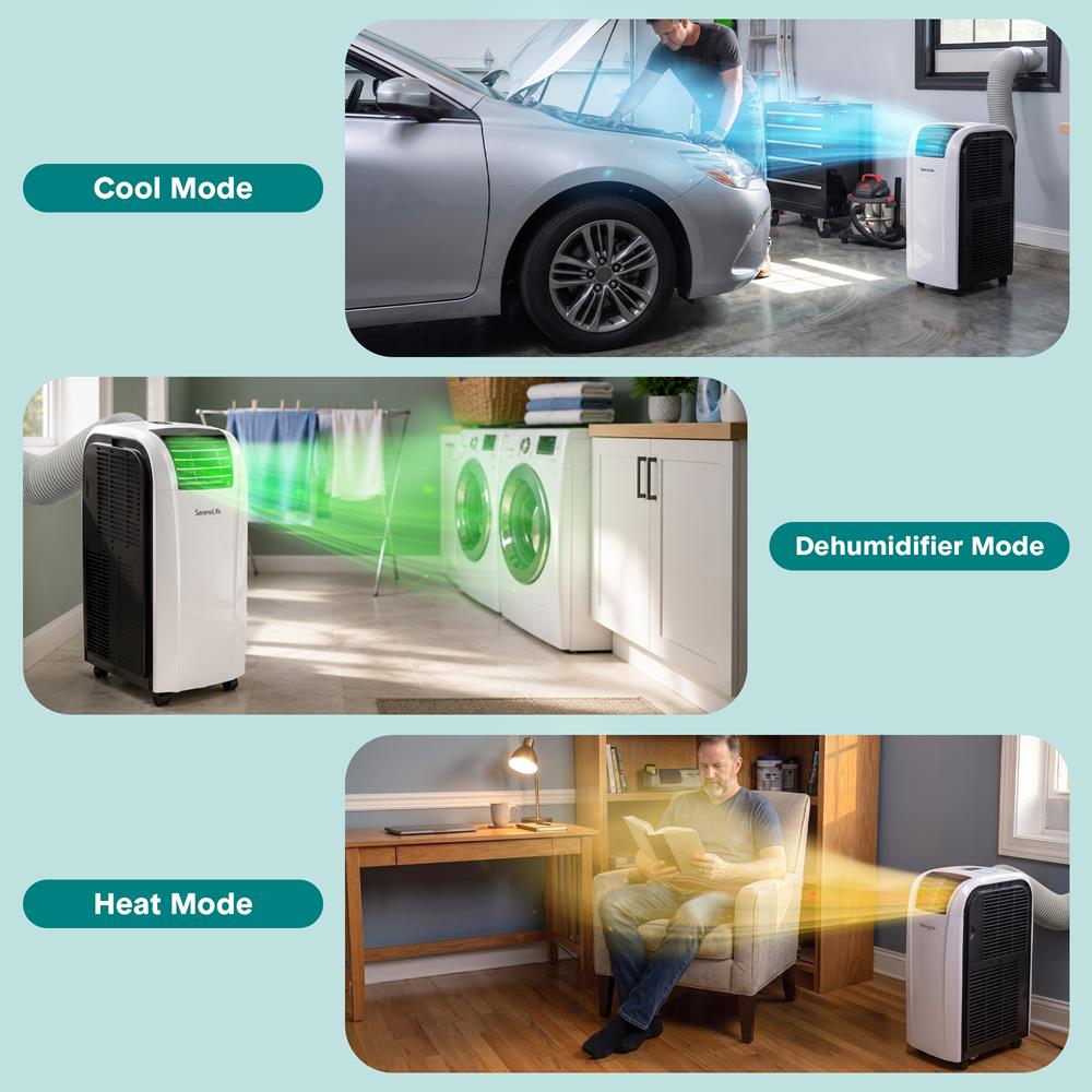 Serenelife Portable AC Spot Cooler Klimagerät 12000 BTU Grau WLAN