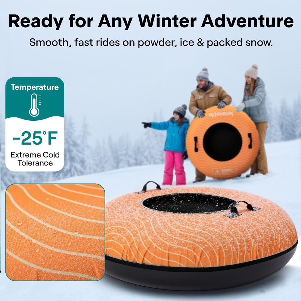 Serenelife Snow Tube Schlitten 40 Zoll Orange 113kg
