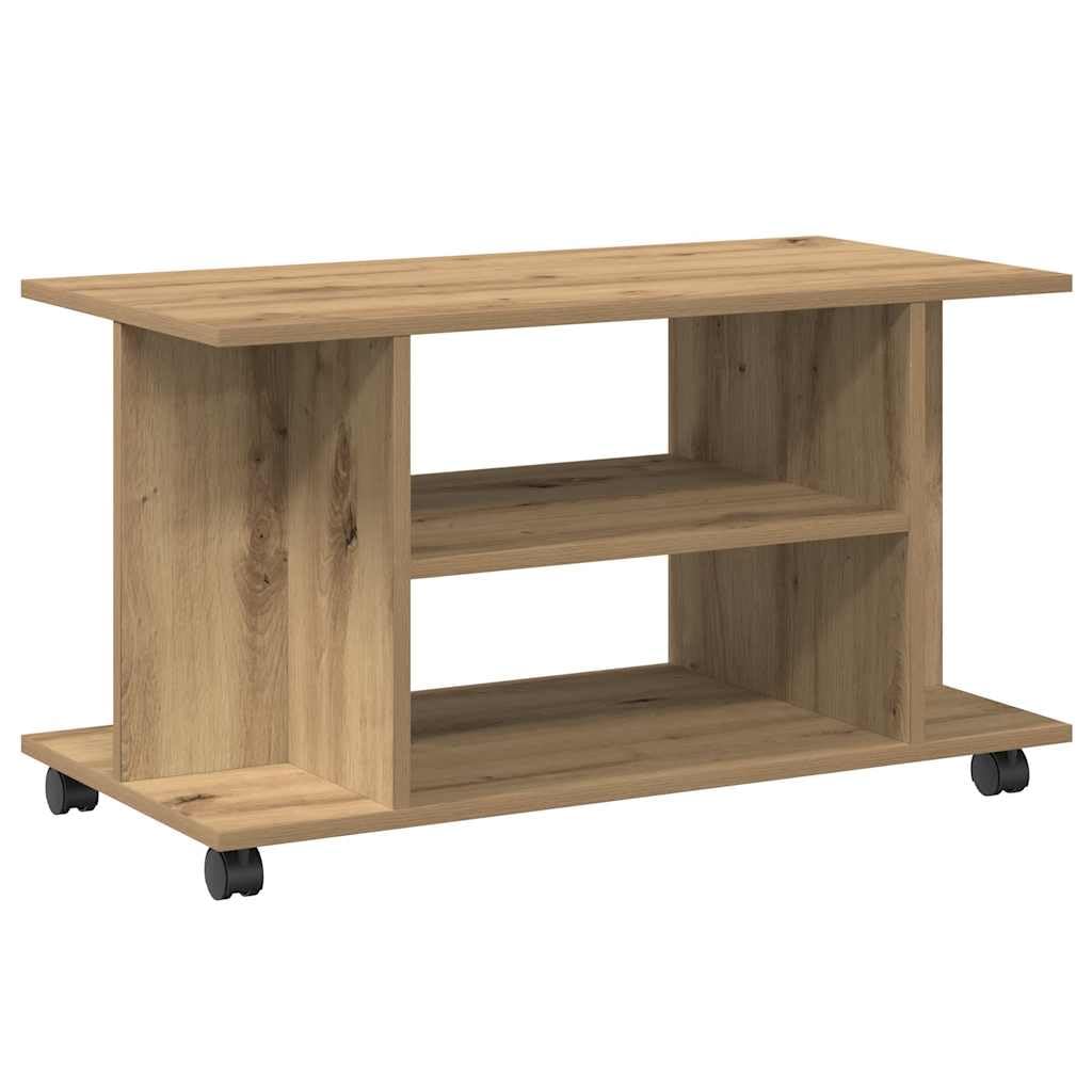 vidaXL Heim & Garten TV-Regal Artisan-Eiche 80x40x45 Rollen