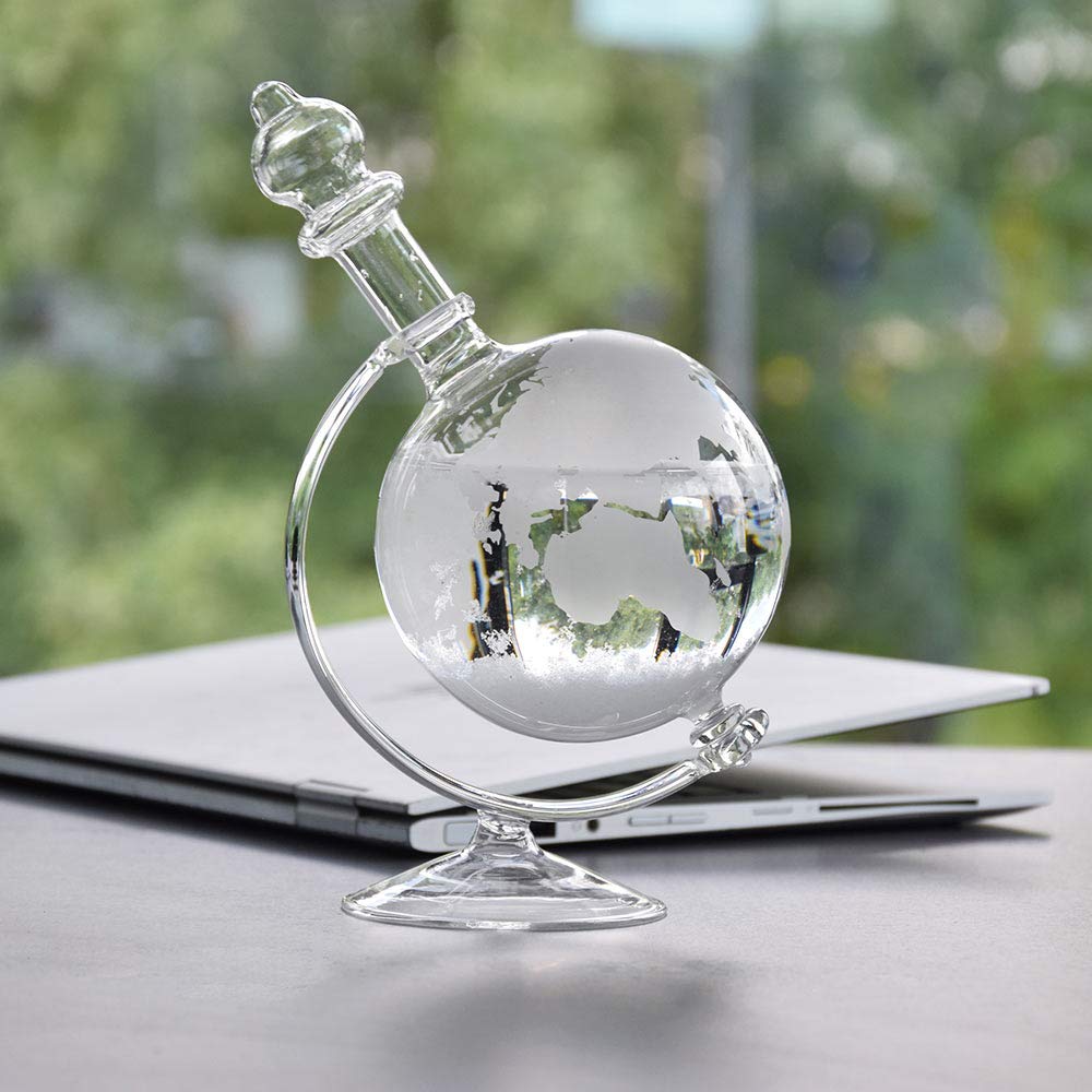 Mikamax Lifestyle Sturmkugel Glas groß mit Holzsockel 19 cm