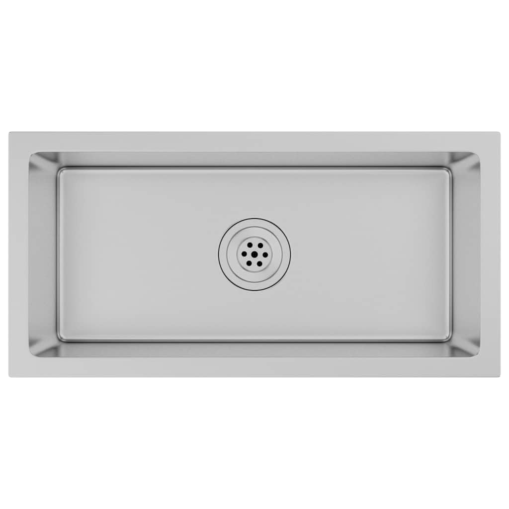 vidaXL Einbauspüle Edelstahl 44x29x20 cm Silber