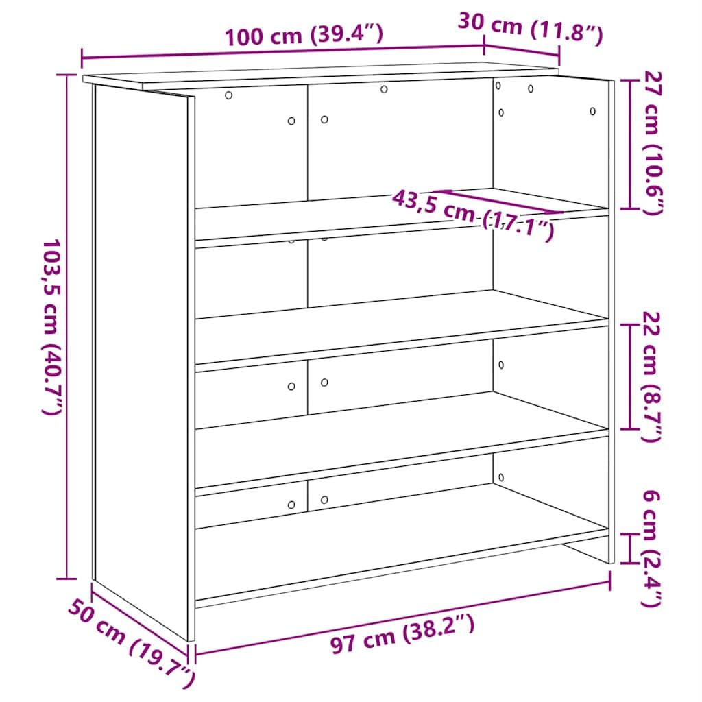 vidaXL Empfangstresen Weiß 100x50x103,5 cm Holzwerkstoff