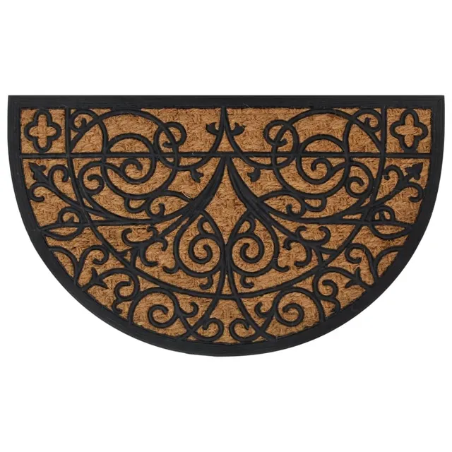 vidaXL Heim & Garten Fußmatte Halbrund 45x75 cm Kokos Gummi