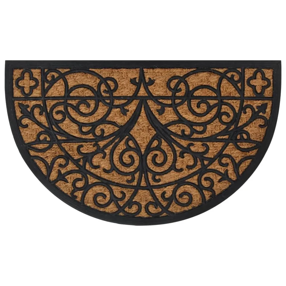 vidaXL Heim & Garten Fußmatte Halbrund 45x75 cm Kokos Gummi