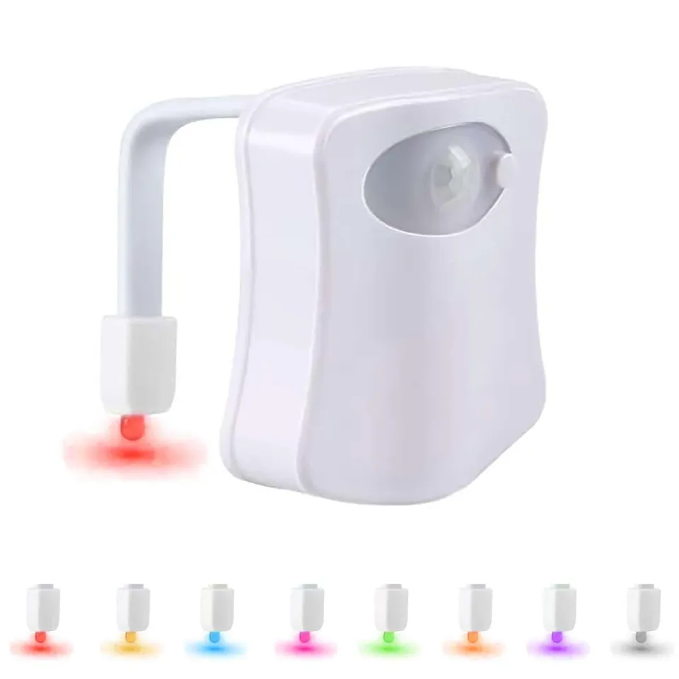 Intirilife Bad LED Toilettenlicht Weiß Bewegungsmelder 8 Farben