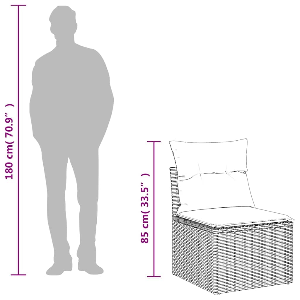 vidaXL Heim & Garten 6-tlg. Garten-Sofagarnitur Schwarz Rattan