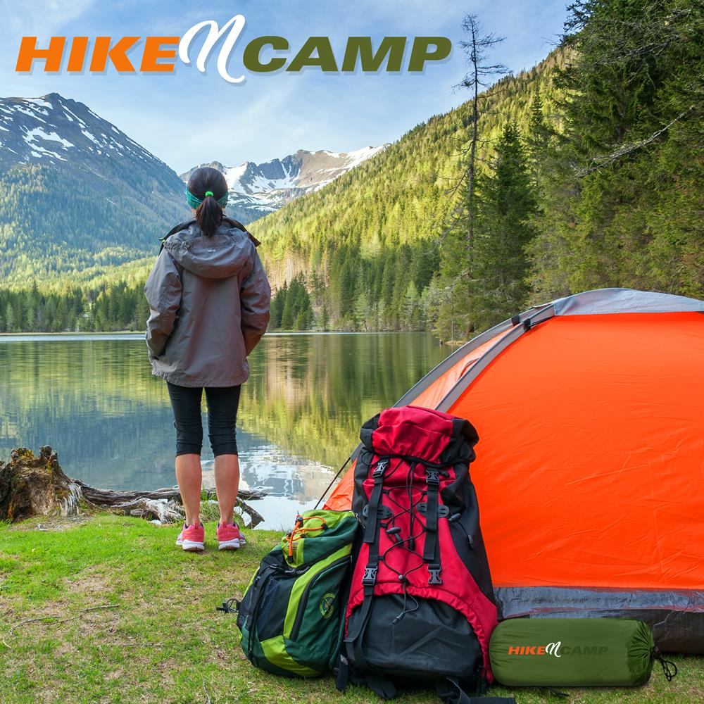 Serenelife Camping Isomatte mit Kissen grün 190 cm