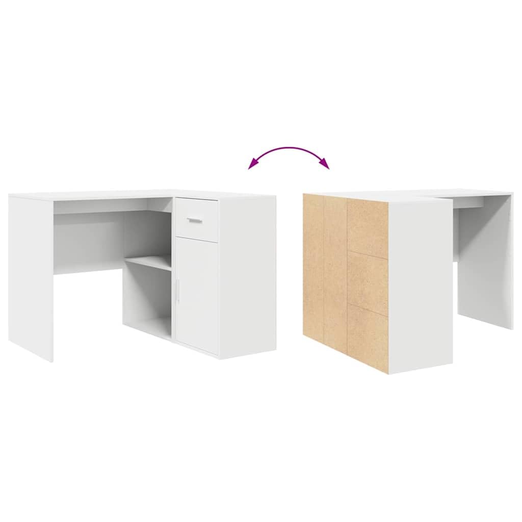 vidaXL Möbel Eck-Schreibtisch Weiß 102x88x75 mit Regal