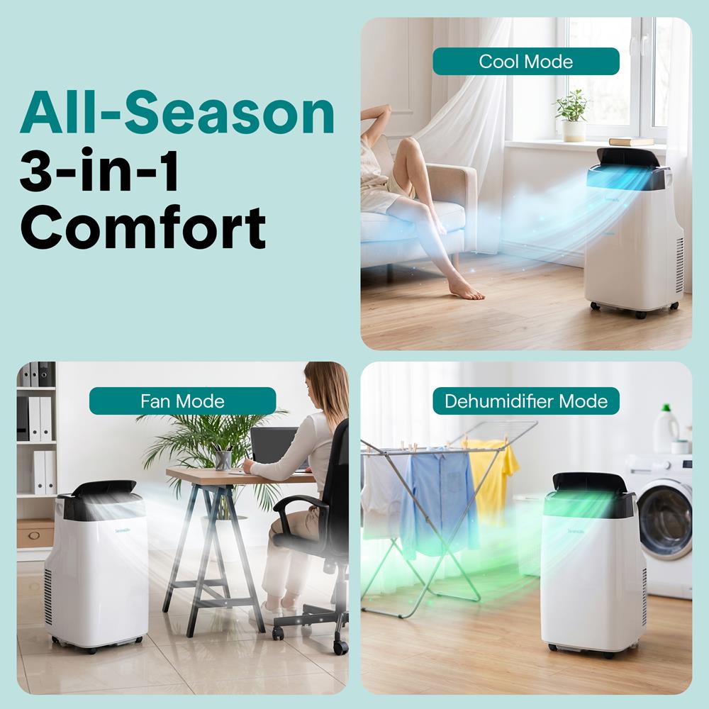 Serenelife Portable AC Klimaanlage 8000 BTU Weiß