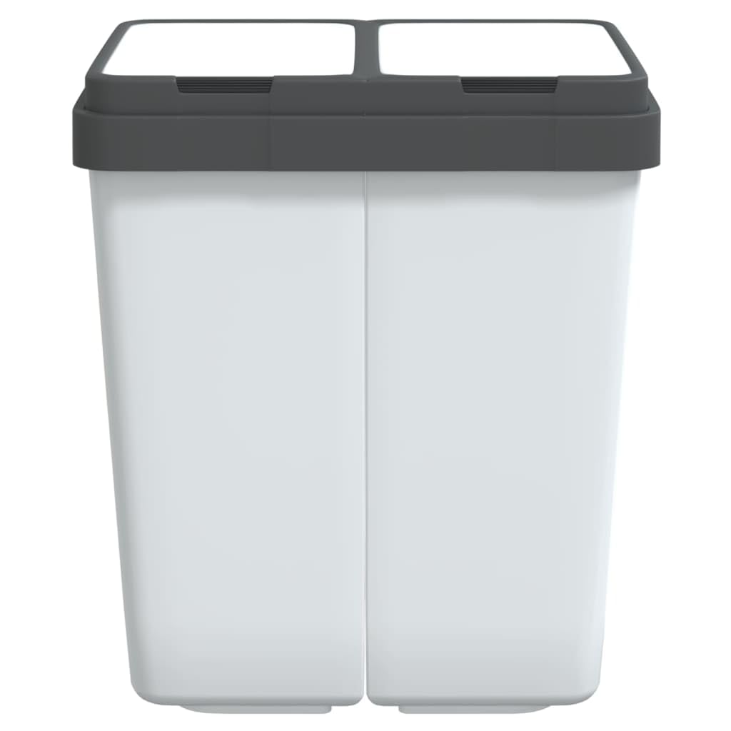 vidaXL Duo Mülleimer Weiß 2x25 L Trennsystem Küche