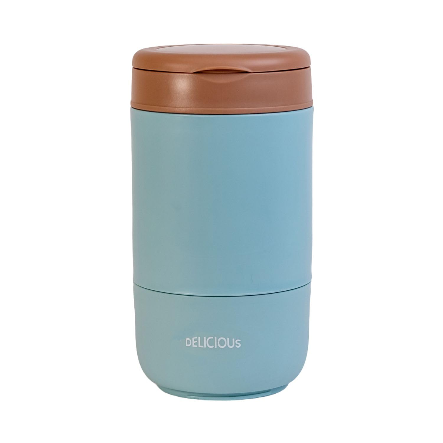 Intirilife Müslibecher Lunchbox blau 370ml Thermo mit Löffel