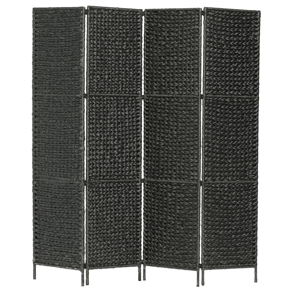 vidaXL Paravent 5-teilig schwarz 193x160 cm Wasserhyazinthe