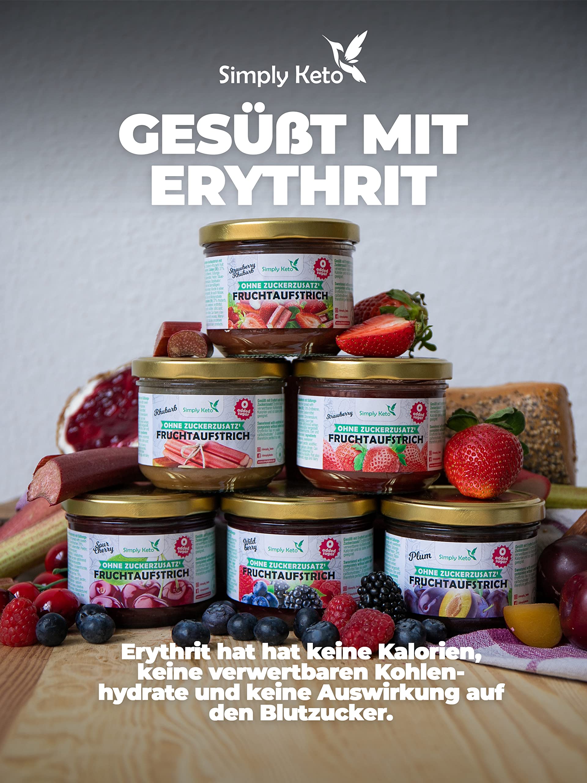 Keto Frühstück Fruchtaufstrich Sauerkirsche 230 g zuckerfrei