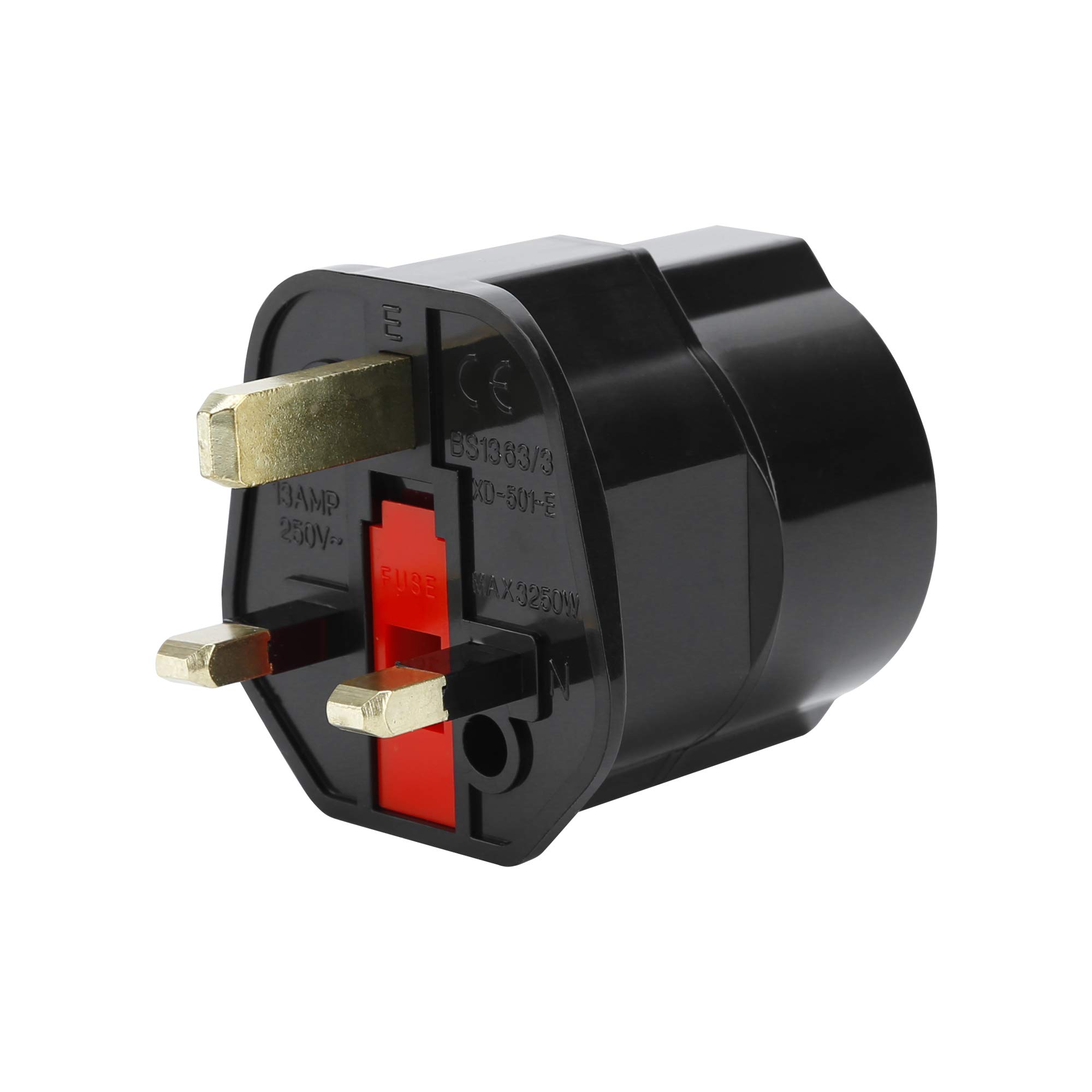 Intirilife Reiseadapter UK auf EU Stecker schwarz 4er Set
