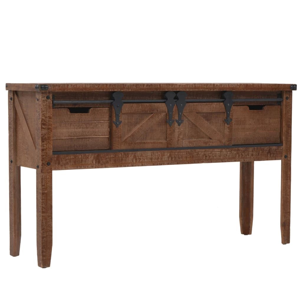 vidaXL Möbel Konsolentisch Tannenholz Massiv 131 cm Braun