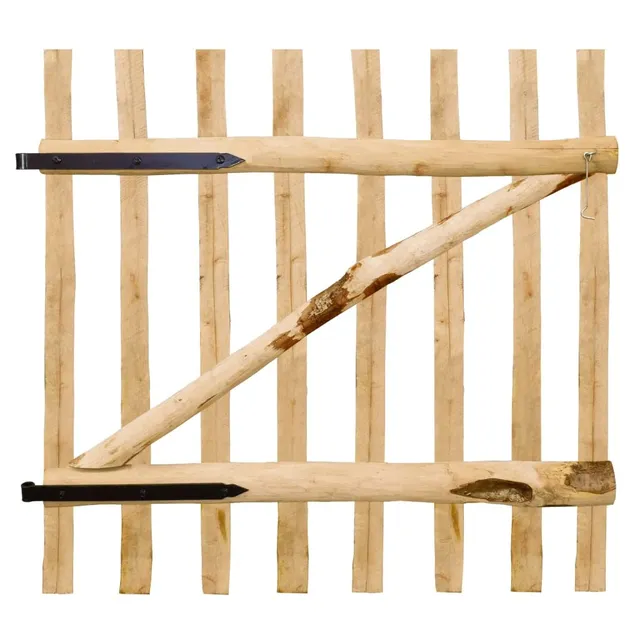 vidaXL Heim & Garten Zauntor 100x100 cm Haselnussholz unbehandelt