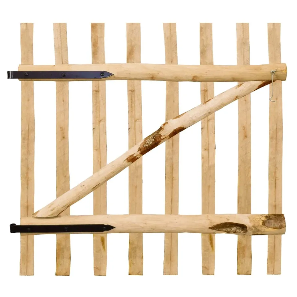 vidaXL Heim & Garten Zauntor 100x100 cm Haselnussholz unbehandelt