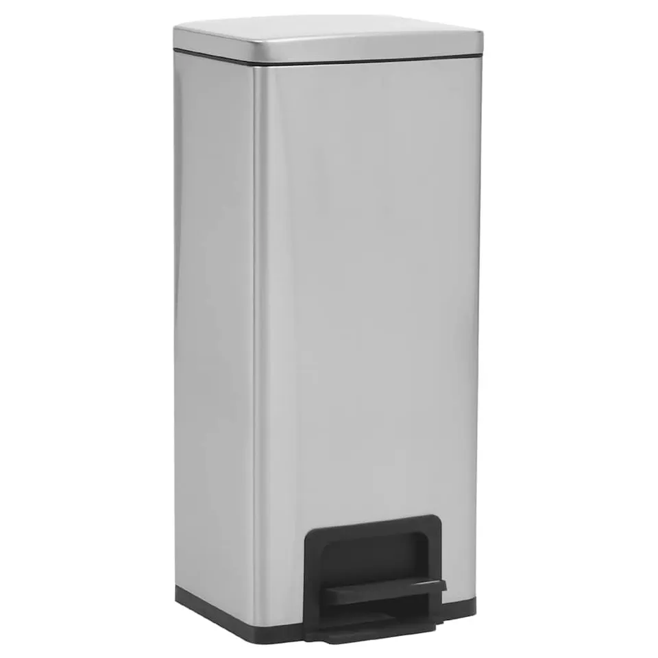 vidaXL Heim & Garten Treteimer 30L silber Edelstahl