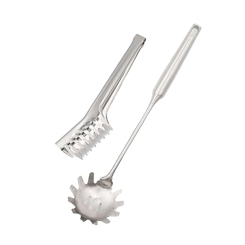 Intirilife Spaghettilöffel Set Edelstahl 2er Nudelzange