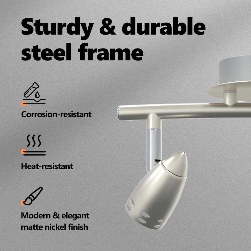 vidaXL Heim & Garten Deckenstrahler Nickel Metall 2-flammig
