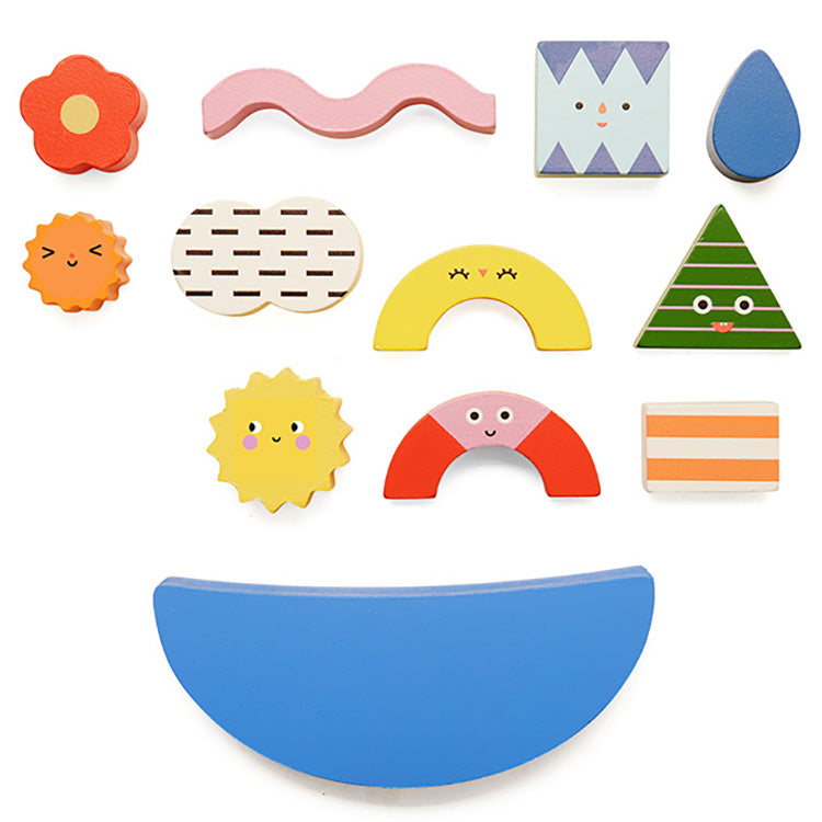 Kikkerland Kidoki Teeter Totter Shapes Balancespiel Holz